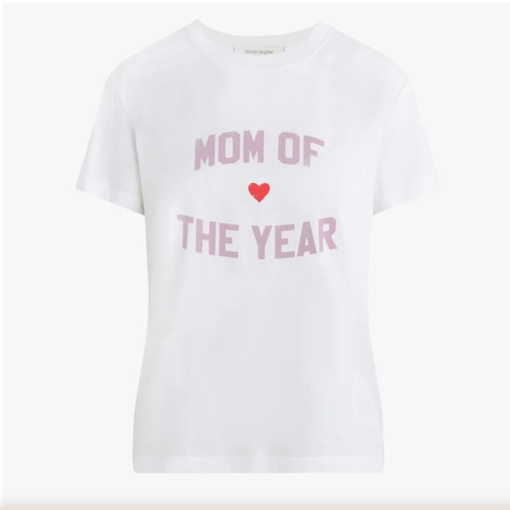 Favorite Daughter Mom of the Year Tee in White and Wisteria